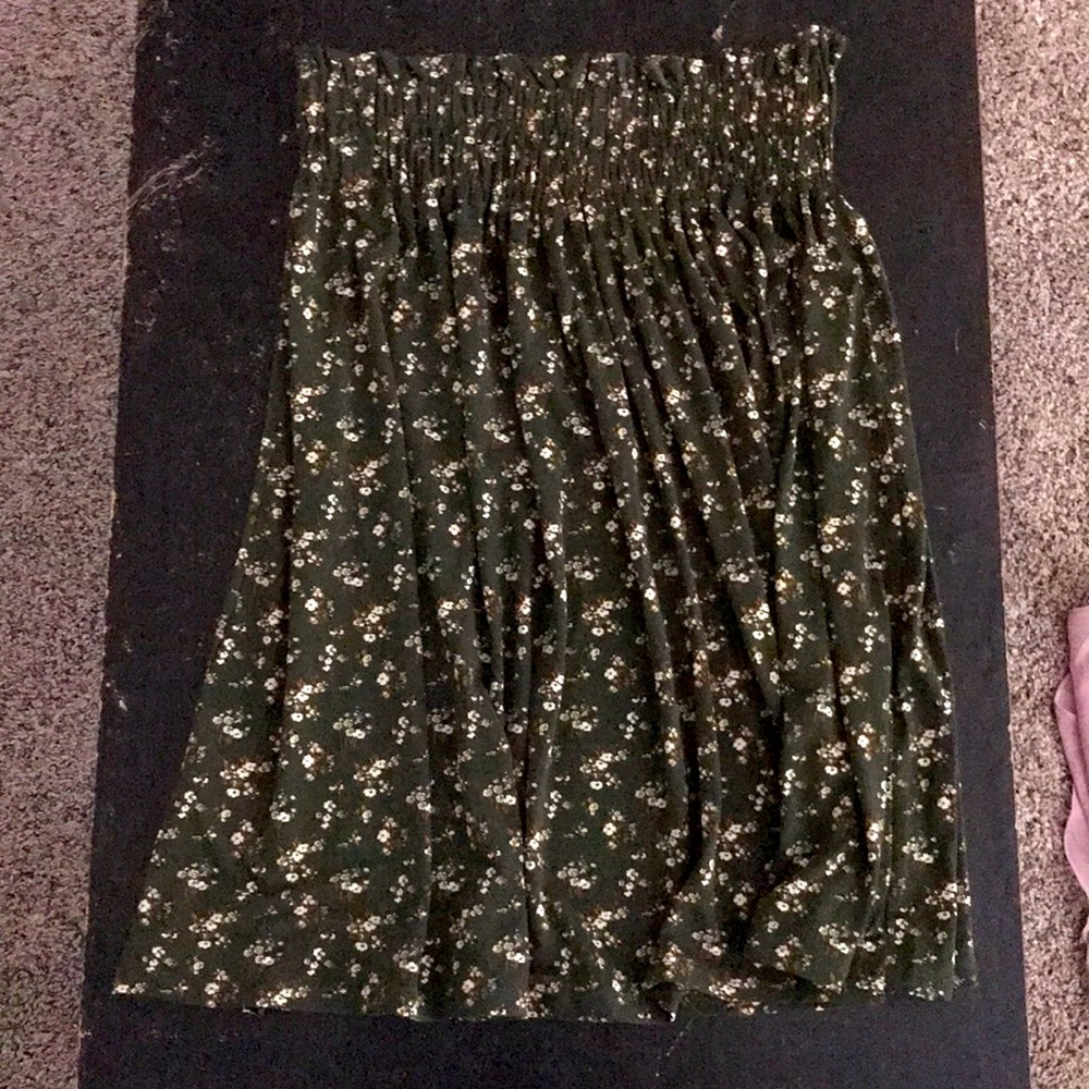 Cinched Green Short Skirt